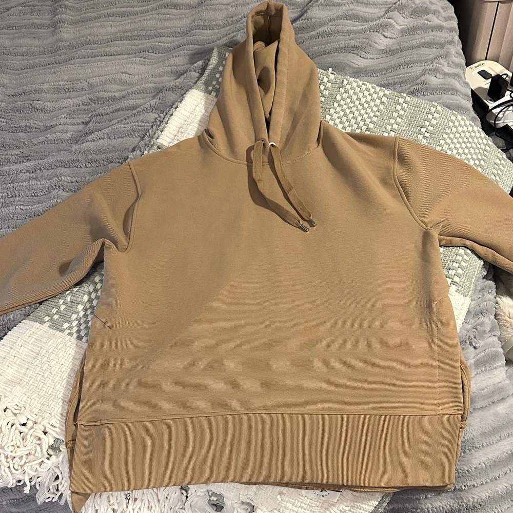 CALIA by Carrie Underwood Oversized Tan Hoodie Sweatshirt
